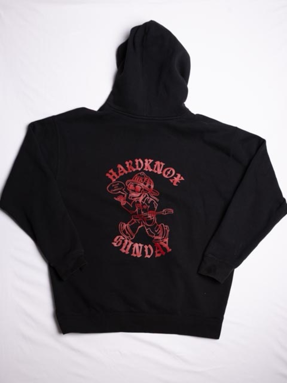 Hardknox Sunday Men XL Hoodie Black Cotton Blend Skeleton Graphic Pullover - Picture 2 of 10